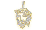 Jesus Silhouette Diamond Pendant 14k Solid Gold - 4.00 CTW