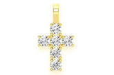 14K Gold Cross Pendant Diamond-Accented Mens Necklace - 1.25 CTW