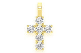 14K Gold Cross Pendant Diamond-Accented Mens Necklace - 1.25 CTW