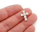 14K Gold Cross Pendant Diamond-Accented Mens Necklace - 1.25 CTW