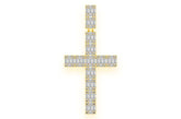 Baguette Diamond Cross Pendant Large Royal Lab Grown Jewelry