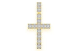 Baguette Diamond Cross Pendant Large Royal Lab Grown Jewelry
