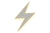 Lightning Bolt Double Layer Pendant 14k Solid Gold - 4.0 CTW