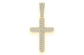 14K Gold Cross Pendant Diamond-Accented Faith Symbol - 1.1 CTW