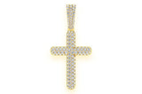 14K Gold Cross Pendant Diamond-Accented Faith Symbol - 1.1 CTW