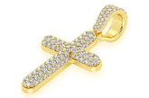 14K Gold Cross Pendant Diamond-Accented Faith Symbol - 1.1 CTW