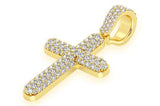 14K Gold Cross Pendant Diamond-Accented Faith Symbol - 1.1 CTW