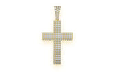 Men's Gold Cross Pendant - 1.15 CTW