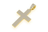 Men's Gold Cross Pendant - 1.15 CTW