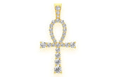 Ankh VVS Diamond Pendant 14K Solid Gold - 2.25 CTW