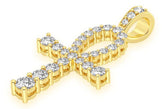 Ankh VVS Diamond Pendant 14K Solid Gold - 2.25 CTW