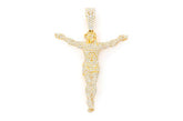 Stunning 14K Gold Jesus Crucifix Pendant Divine Design - 3.33 CTW