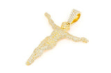 Stunning 14K Gold Jesus Crucifix Pendant Divine Design - 3.33 CTW