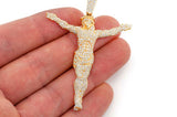 Stunning 14K Gold Jesus Crucifix Pendant Divine Design - 3.33 CTW