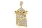 Medium Jesus Of NAZARETH Diamond Face Pendant 925 Silver Religious Jewelry - 12 CTW