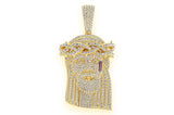 Medium Jesus Of NAZARETH Diamond Face Pendant 925 Silver Religious Jewelry - 12 CTW