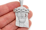 Medium Jesus Of NAZARETH Diamond Face Pendant 925 Silver Religious Jewelry - 12 CTW