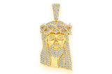 Experience Divine Elegance 10K Solid Gold Diamond Jesus Pendant - 1.5 CTW