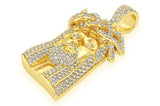 Experience Divine Elegance 10K Solid Gold Diamond Jesus Pendant - 1.5 CTW