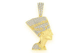 Nefertiti Egyptian Queen VVS Diamond Pendant 14K Solid Gold - 1.50 CTW
