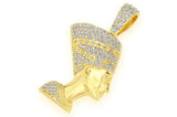 Nefertiti Egyptian Queen VVS Diamond Pendant 14K Solid Gold - 1.50 CTW