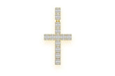 Regal Baguette Diamond Cross Pendant 10K Gold Medium Royal Design