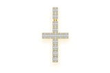 Regal Baguette Diamond Cross Pendant 10K Gold Medium Royal Design
