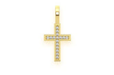 Brilliant Lab Grown Diamond Cross Pendant Mini Angled Design Eco-