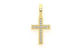 Brilliant Lab Grown Diamond Cross Pendant Mini Angled Design Eco-