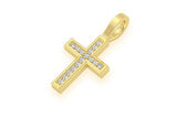 Brilliant Lab Grown Diamond Cross Pendant Mini Angled Design Eco-