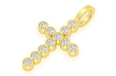 14K Gold Bezel Set Cross Pendant 0.35 CTW