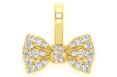 Bowtie Diamond Pendant 14k Solid Gold - 0.20 CTW