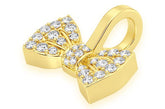 Bowtie Diamond Pendant 14k Solid Gold - 0.20 CTW