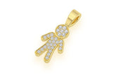 Boy Diamond Pendant 14k Solid Gold - 0.10 CTW