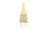 Plug Diamond Pendant 14k Solid Gold - 0.10ctw