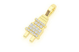 Plug Diamond Pendant 14k Solid Gold - 0.10ctw