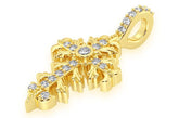 Filigree Cross Pendant Mini Natural Diamond Religious Jewelry