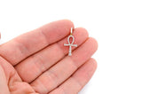 Ankh Diamond Pendant 14K Solid Gold - 0.25 CTW