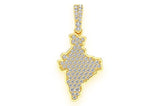 India Map Diamond Pendant 14K Solid Gold - 0.33 CTW