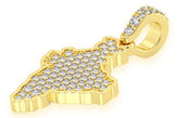 India Map Diamond Pendant 14K Solid Gold - 0.33 CTW
