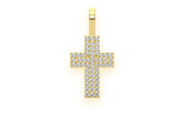 14K Gold Mini Layered Cross Diamond Pendant - 0.25 CTW