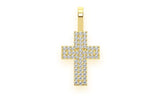 14K Gold Mini Layered Cross Diamond Pendant - 0.25 CTW