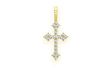 14K Gold Cross Diamond Pendant - 0.15 CTW