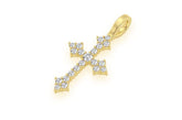 14K Gold Cross Diamond Pendant - 0.15 CTW