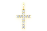 14K Gold Cross Moissanite Pendant - 0.25 CTW