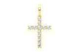 14K Gold Cross Moissanite Pendant - 0.25 CTW