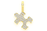 Puzzle Piece Diamond Pendant 10k Solid Gold - 0.30 CTW