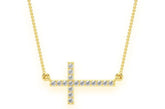 Mini Sideways Cross Diamond Pendant - 0.1 CTW