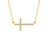 Mini Sideways Cross Diamond Pendant - 0.1 CTW