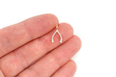 Wishbone Diamond Pendant 10K Solid Gold - 0.15 CTW